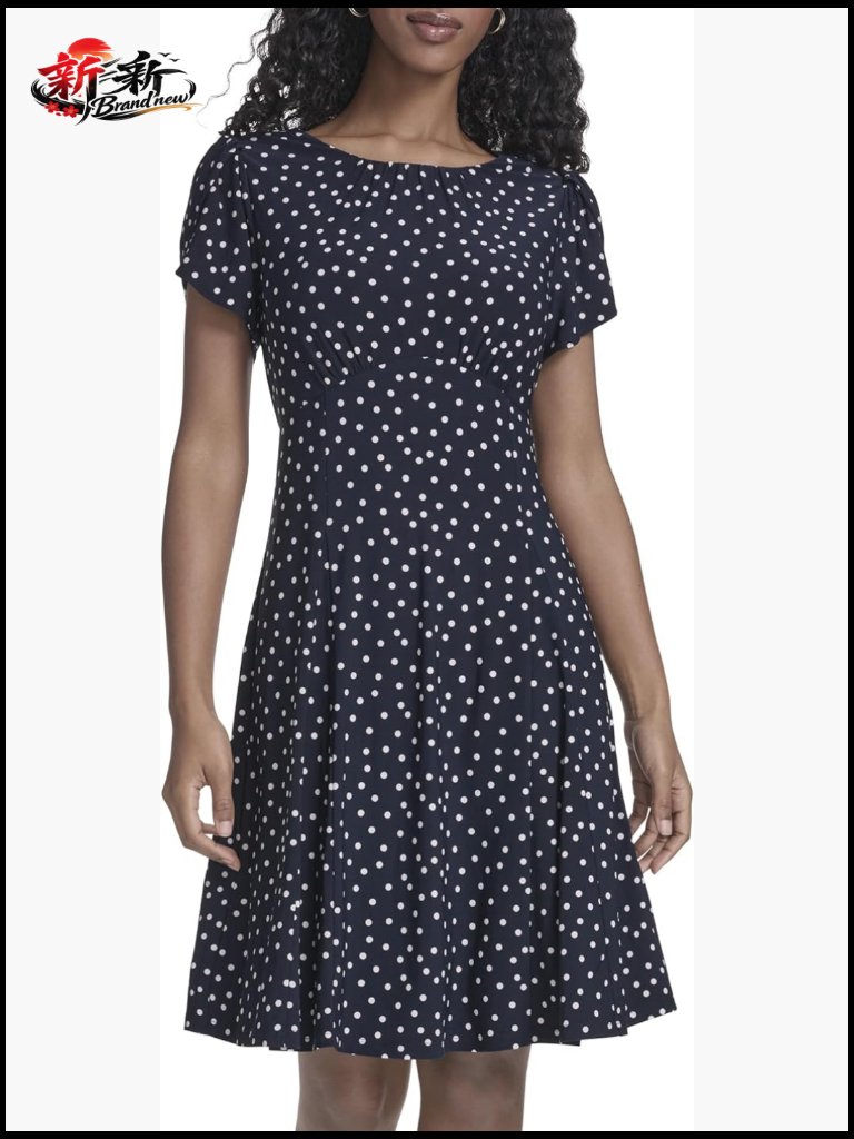 Short Sleeve Crew Neck Jersey Ruffle Hem Mini Dress